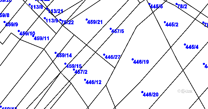 Parcela st. 446/27 v KÚ Lipová u Přerova, Katastrální mapa