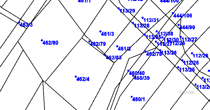Parcela st. 462/83 v KÚ Lipová u Přerova, Katastrální mapa