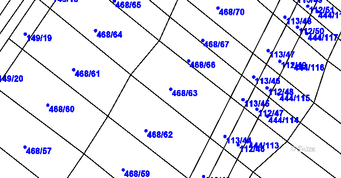 Parcela st. 468/63 v KÚ Lipová u Přerova, Katastrální mapa