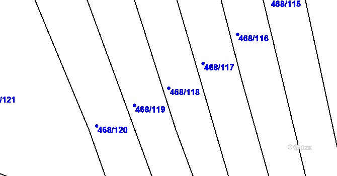 Parcela st. 468/118 v KÚ Lipová u Přerova, Katastrální mapa