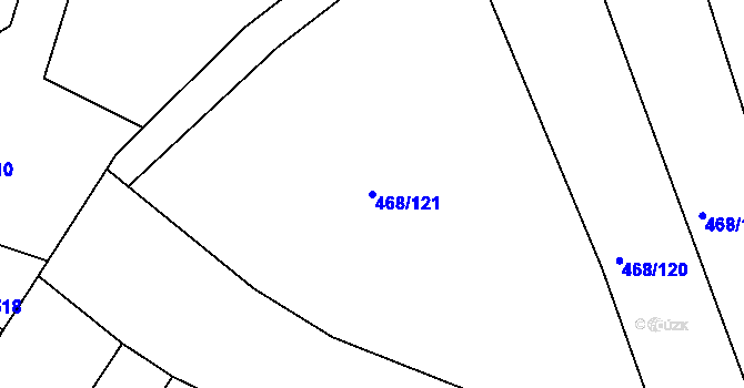 Parcela st. 468/121 v KÚ Lipová u Přerova, Katastrální mapa