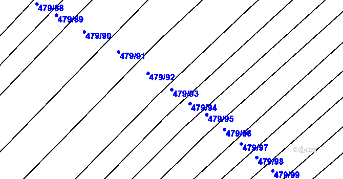 Parcela st. 479/93 v KÚ Lipová u Přerova, Katastrální mapa