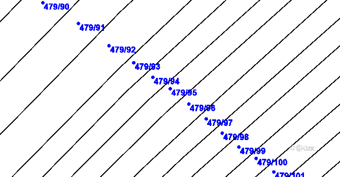 Parcela st. 479/95 v KÚ Lipová u Přerova, Katastrální mapa