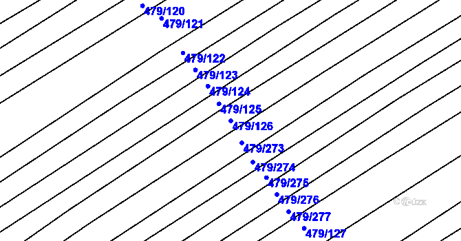 Parcela st. 479/126 v KÚ Lipová u Přerova, Katastrální mapa