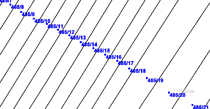Parcela st. 485/16 v KÚ Lipová u Přerova, Katastrální mapa
