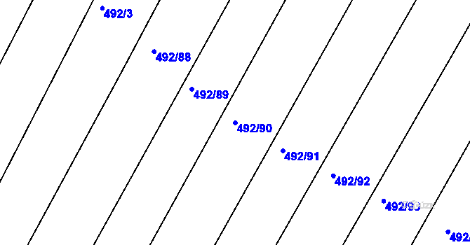 Parcela st. 492/90 v KÚ Lipová u Přerova, Katastrální mapa