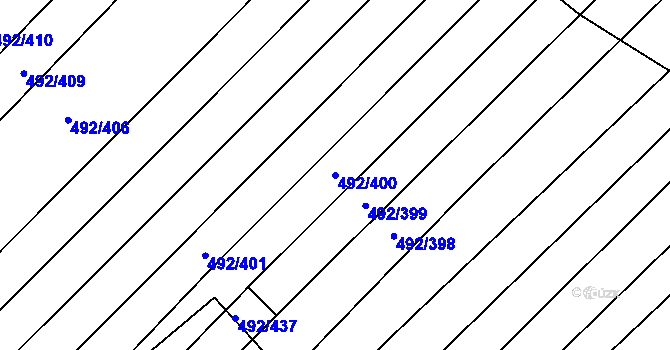 Parcela st. 492/400 v KÚ Lipová u Přerova, Katastrální mapa