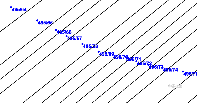 Parcela st. 495/69 v KÚ Lipová u Přerova, Katastrální mapa