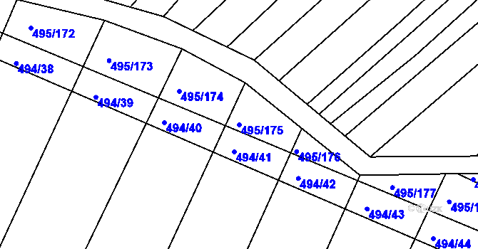 Parcela st. 495/175 v KÚ Lipová u Přerova, Katastrální mapa