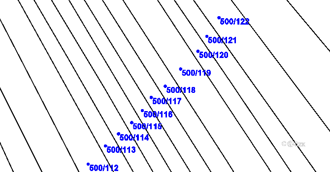 Parcela st. 500/118 v KÚ Lipová u Přerova, Katastrální mapa