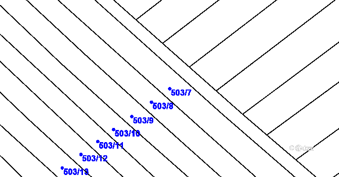 Parcela st. 503/7 v KÚ Lipová u Přerova, Katastrální mapa