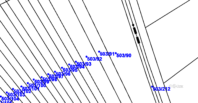 Parcela st. 503/91 v KÚ Lipová u Přerova, Katastrální mapa