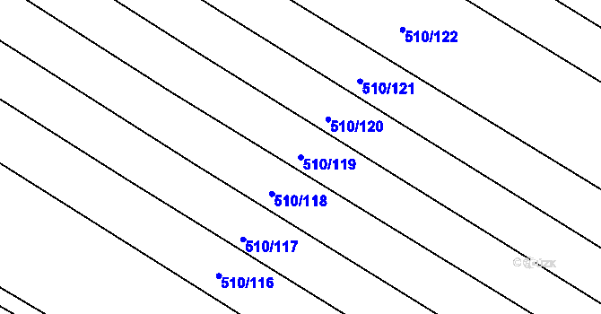 Parcela st. 510/119 v KÚ Lipová u Přerova, Katastrální mapa