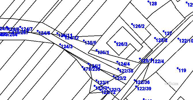 Parcela st. 126/1 v KÚ Lipová u Přerova, Katastrální mapa
