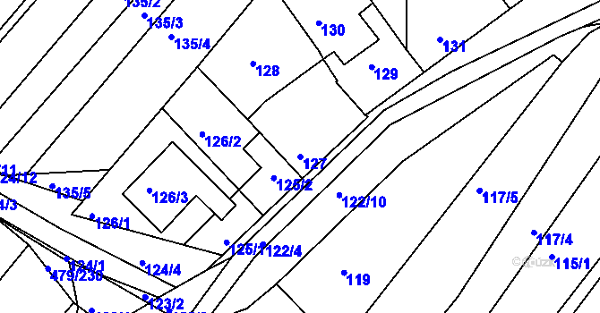 Parcela st. 127 v KÚ Lipová u Přerova, Katastrální mapa