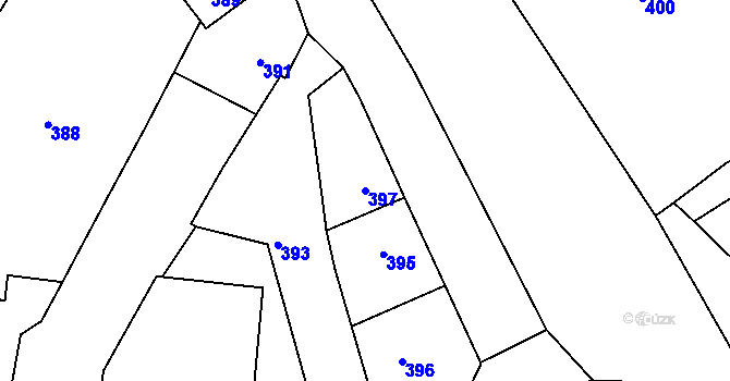 Parcela st. 397 v KÚ Lipová u Přerova, Katastrální mapa