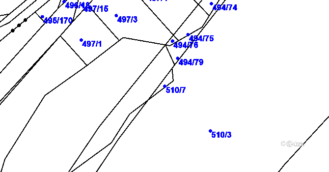 Parcela st. 510/7 v KÚ Lipová u Přerova, Katastrální mapa