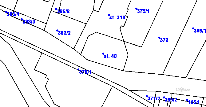 Parcela st. 48 v KÚ Horní Lipová, Katastrální mapa