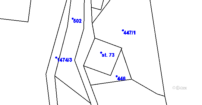 Parcela st. 73 v KÚ Horní Lipová, Katastrální mapa