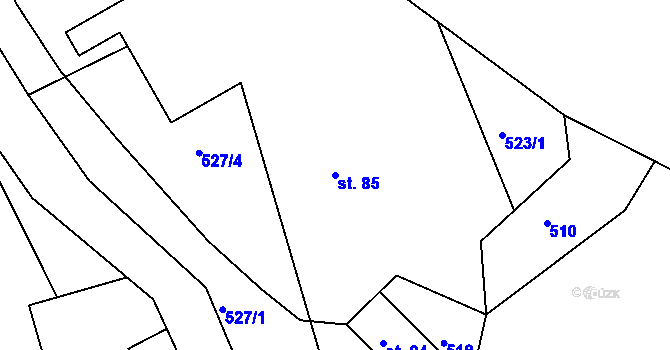 Parcela st. 85 v KÚ Horní Lipová, Katastrální mapa
