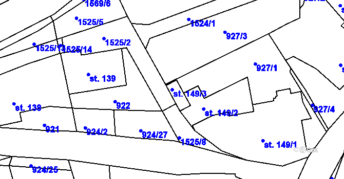 Parcela st. 149/3 v KÚ Horní Lipová, Katastrální mapa
