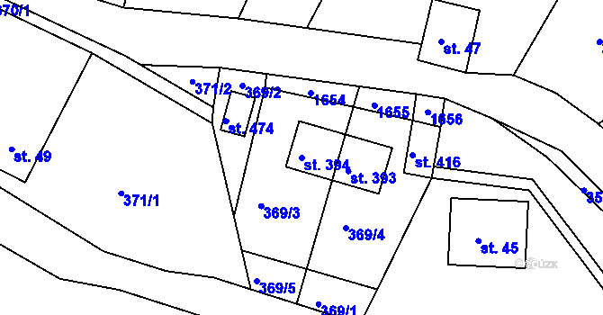 Parcela st. 394 v KÚ Horní Lipová, Katastrální mapa