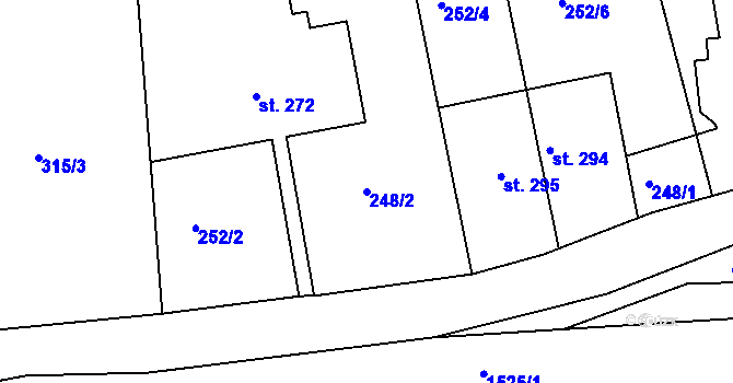 Parcela st. 248/2 v KÚ Horní Lipová, Katastrální mapa
