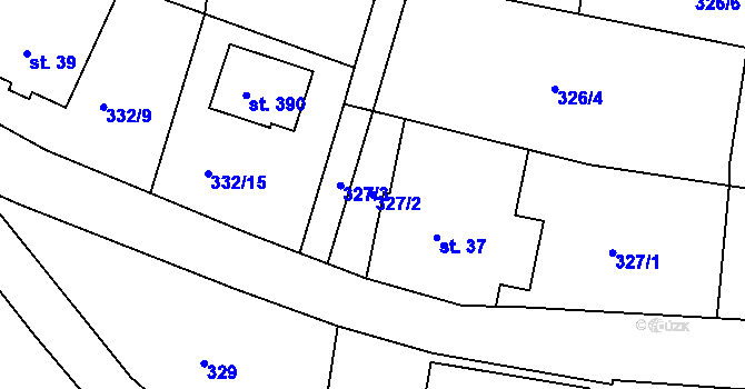 Parcela st. 327/2 v KÚ Horní Lipová, Katastrální mapa