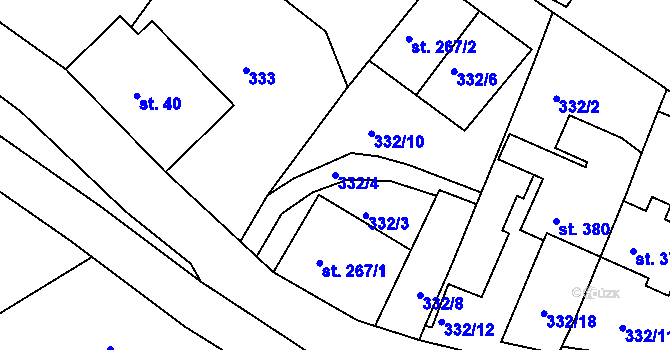 Parcela st. 332/4 v KÚ Horní Lipová, Katastrální mapa