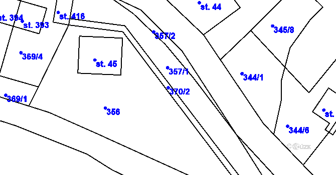 Parcela st. 370/2 v KÚ Horní Lipová, Katastrální mapa