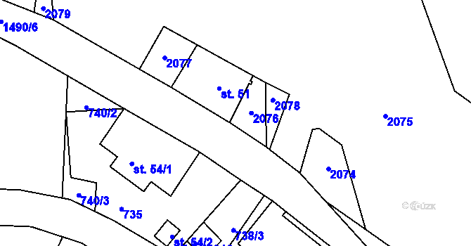 Parcela st. 381/4 v KÚ Horní Lipová, Katastrální mapa