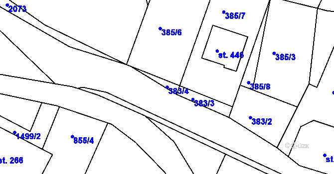 Parcela st. 383/4 v KÚ Horní Lipová, Katastrální mapa