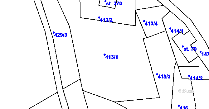 Parcela st. 413/1 v KÚ Horní Lipová, Katastrální mapa