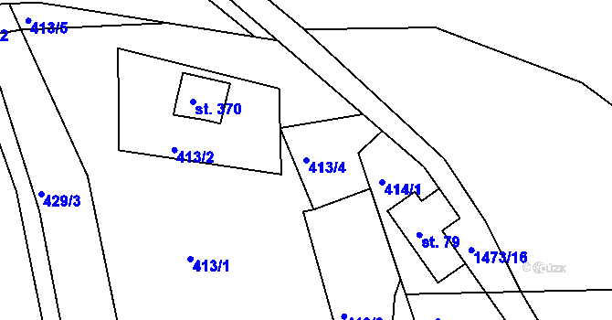 Parcela st. 413/4 v KÚ Horní Lipová, Katastrální mapa
