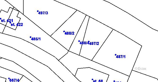 Parcela st. 488/4 v KÚ Horní Lipová, Katastrální mapa