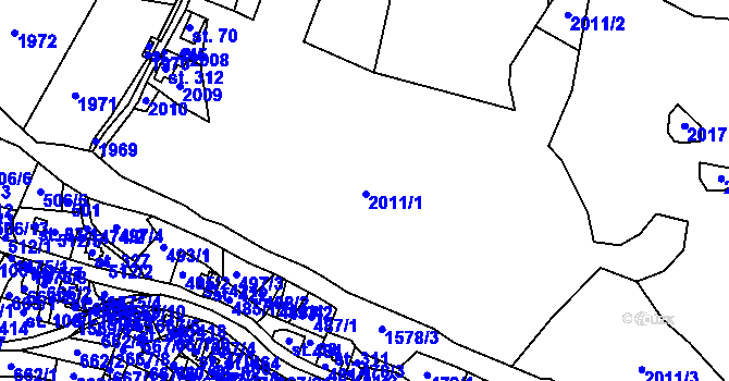 Parcela st. 2011 v KÚ Horní Lipová, Katastrální mapa