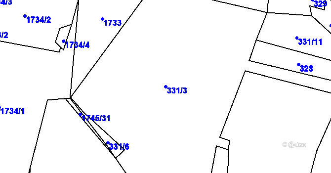 Parcela st. 331/3 v KÚ Dolní Lipová, Katastrální mapa