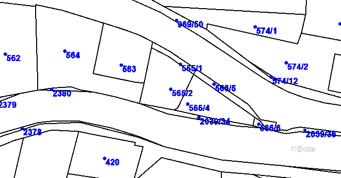 Parcela st. 565/2 v KÚ Dolní Lipová, Katastrální mapa