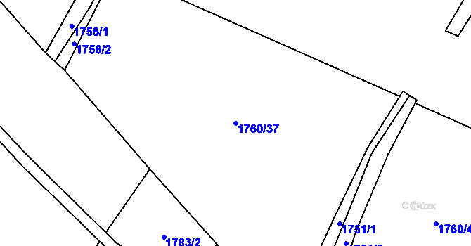 Parcela st. 1760/37 v KÚ Dolní Lipová, Katastrální mapa