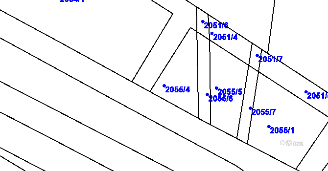 Parcela st. 2055/4 v KÚ Dolní Lipová, Katastrální mapa