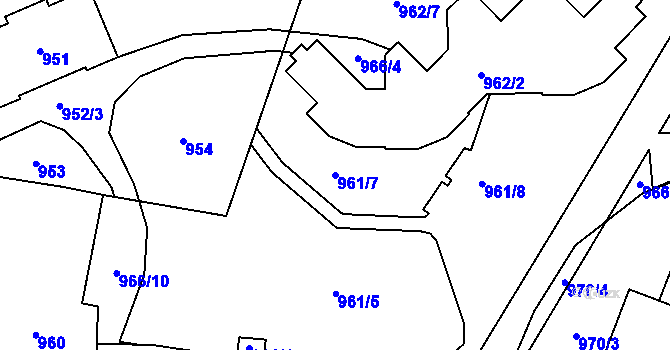 Parcela st. 961/7 v KÚ Dolní Lipová, Katastrální mapa