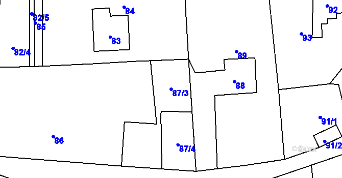 Parcela st. 87/3 v KÚ Dolní Lipová, Katastrální mapa