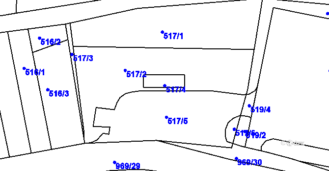 Parcela st. 517/4 v KÚ Dolní Lipová, Katastrální mapa