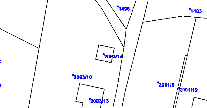 Parcela st. 2083/14 v KÚ Dolní Lipová, Katastrální mapa