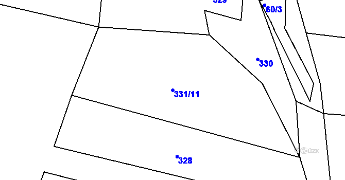 Parcela st. 331/11 v KÚ Dolní Lipová, Katastrální mapa