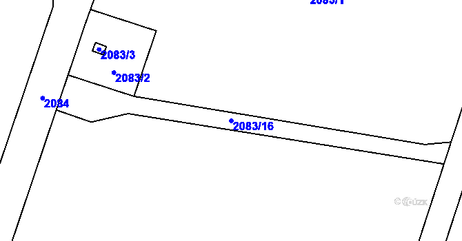 Parcela st. 2083/16 v KÚ Dolní Lipová, Katastrální mapa