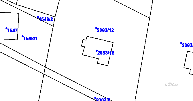 Parcela st. 2083/18 v KÚ Dolní Lipová, Katastrální mapa