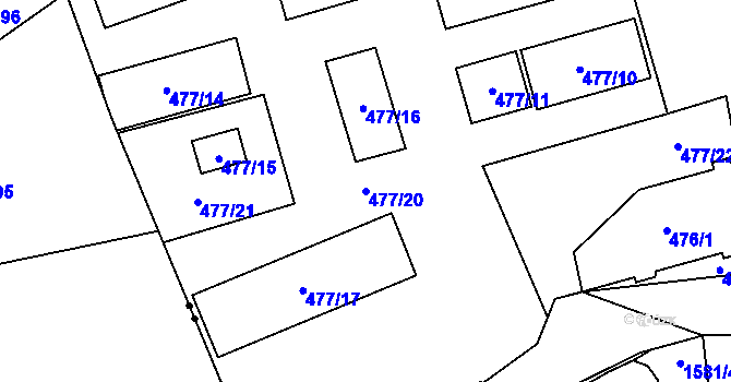 Parcela st. 477/20 v KÚ Dolní Lipová, Katastrální mapa