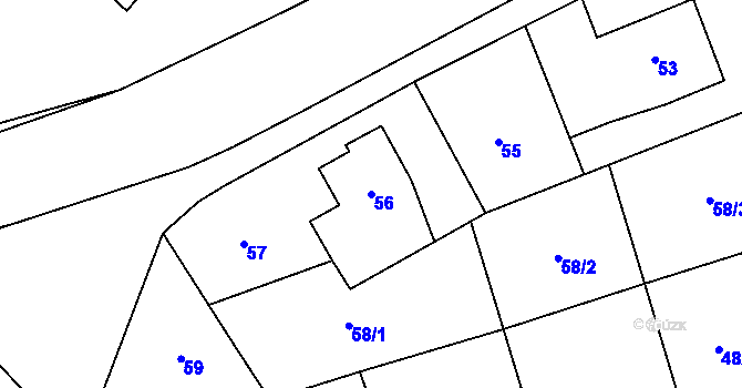 Parcela st. 56 v KÚ Dolní Lipová, Katastrální mapa