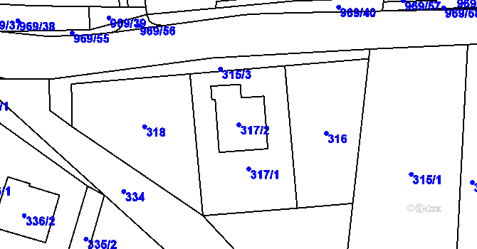 Parcela st. 317/2 v KÚ Dolní Lipová, Katastrální mapa
